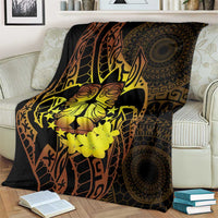 Kia Orana Kuki Airani Blanket Cook Islands Tangaroa God Tatau Gold