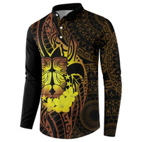 Kia Orana Kuki Airani Button Sweatshirt Cook Islands Tangaroa God Tatau Gold LT14 - Polynesian Pride