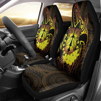 Kia Orana Kuki Airani Car Seat Cover Cook Islands Tangaroa God Tatau Gold