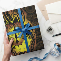 Kia Orana Kuki Airani Wrapping Paper Cook Islands Tangaroa God Tatau Gold - Polynesian Pride