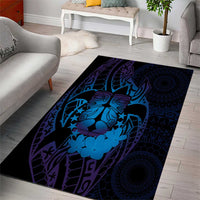Kia Orana Kuki Airani Area Rug Cook Islands Tangaroa God Tatau Purple