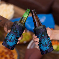 Kia Orana Kuki Airani 4 in 1 Can Cooler Tumbler Cook Islands Tangaroa God Tatau Purple