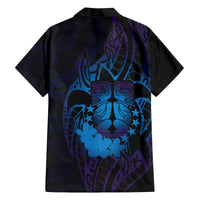 Kia Orana Kuki Airani Family Matching Off The Shoulder Long Sleeve Dress and Hawaiian Shirt Cook Islands Tangaroa God Tatau Purple