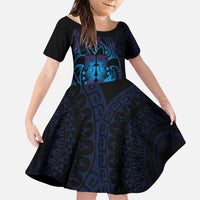 Kia Orana Kuki Airani Family Matching Puletasi and Hawaiian Shirt Cook Islands Tangaroa God Tatau Purple