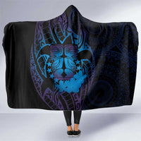 Kia Orana Kuki Airani Hooded Blanket Cook Islands Tangaroa God Tatau Purple LT14 One Size Purple - Polynesian Pride
