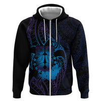 Kia Orana Kuki Airani Hoodie Cook Islands Tangaroa God Tatau Purple