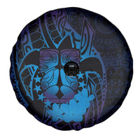 Kia Orana Kuki Airani Spare Tire Cover Cook Islands Tangaroa God Tatau Purple