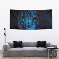 Kia Orana Kuki Airani Tapestry Cook Islands Tangaroa God Tatau Purple