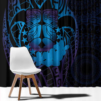 Kia Orana Kuki Airani Window Curtain Cook Islands Tangaroa God Tatau Purple