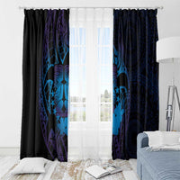 Kia Orana Kuki Airani Window Curtain Cook Islands Tangaroa God Tatau Purple