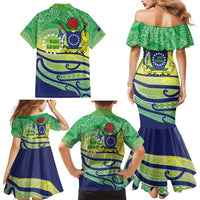 Te Maeva Nui Cook Islands Family Matching Mermaid Dress and Hawaiian Shirt 60th Independence Anniversary Proud
