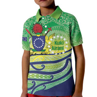 Te Maeva Nui Cook Islands Kid Polo Shirt 60th Independence Anniversary Proud LT14 Kid Green - Polynesian Pride