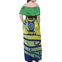 Te Maeva Nui Cook Islands Off Shoulder Maxi Dress 60th Independence Anniversary Proud LT14 - Polynesian Pride