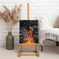 Personalised Aotearoa Darts Canvas Wall Art Maori Koru Flaming Dartboard