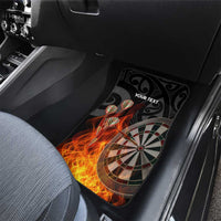 Personalised Aotearoa Darts Car Mats Maori Koru Flaming Dartboard