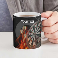 Personalised Aotearoa Darts Ceramic Mug Maori Koru Flaming Dartboard - Polynesian Pride