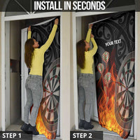 Personalised Aotearoa Darts Door Cover Maori Koru Flaming Dartboard - Polynesian Pride