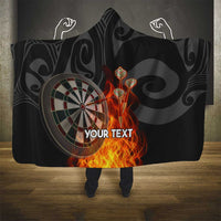 Personalised Aotearoa Darts Hooded Blanket Maori Koru Flaming Dartboard LT14 - Polynesian Pride