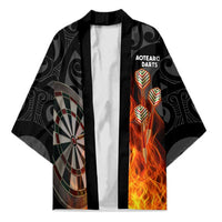 Personalised Aotearoa Darts Kimono Maori Koru Flaming Dartboard - Polynesian Pride
