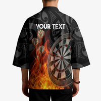 Personalised Aotearoa Darts Kimono Maori Koru Flaming Dartboard - Polynesian Pride