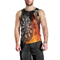 Personalised Aotearoa Darts Men Tank Top Maori Koru Flaming Dartboard