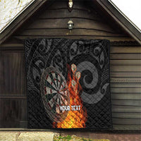 Personalised Aotearoa Darts Quilt Maori Koru Flaming Dartboard