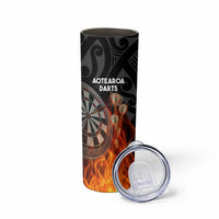 Personalised Aotearoa Darts Skinny Tumbler Maori Koru Flaming Dartboard