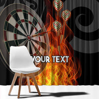 Personalised Aotearoa Darts Window Curtain Maori Koru Flaming Dartboard