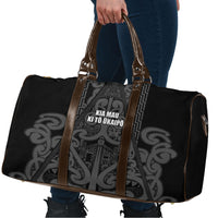 Maori Language Week Travel Bag Kia Mau Ki To Ukaipo Grey Color LT14 - Polynesian Pride