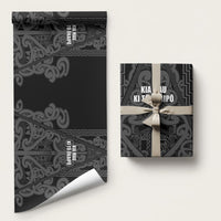 Maori Language Week Wrapping Paper Kia Mau Ki To Ukaipo Grey Color LT14 58" × 23" Grey - Polynesian Pride