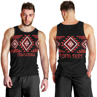 Aotearoa Atua Tumatauenga Personalised Men Tank Top Maori God Of War Taniko Motifs LT14 - Polynesian Pride
