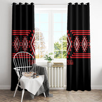 Aotearoa Atua Tumatauenga Window Curtain Maori God Of War Taniko Motifs LT14 - Polynesian Pride