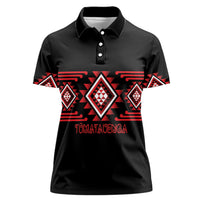Aotearoa Atua Tumatauenga Personalised Women Polo Shirt Maori God Of War Taniko Motifs LT14 Female Red - Polynesian Pride