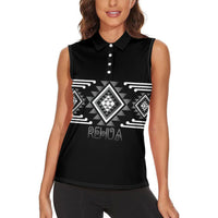 Aotearoa Atua Rehua Personalised Women Sleeveless Polo Shirt Maori God Of Healing Taniko Motifs LT14 - Polynesian Pride