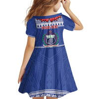 Personalised Toa Samoa Rugby Christmas Family Matching Puletasi and Hawaiian Shirt Ula Fala Samoan Pattern Blue LT14 - Polynesian Pride