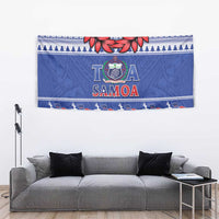 Toa Samoa Rugby Christmas Tapestry Ula Fala Samoan Pattern Blue - Polynesian Pride