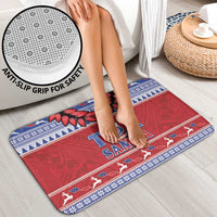 Toa Samoa Rugby Christmas Bathroom Set Ula Fala Samoan Pattern Red LT14 - Polynesian Pride