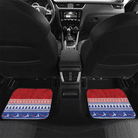 Personalised Toa Samoa Rugby Christmas Car Mats Ula Fala Samoan Pattern Red - Polynesian Pride