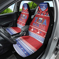 Toa Samoa Rugby Christmas Car Seat Cover Ula Fala Samoan Pattern Red - Polynesian Pride