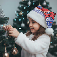 Toa Samoa Rugby Christmas Santa Hat Ula Fala Samoan Pattern Red - Polynesian Pride