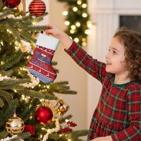 Toa Samoa Rugby Christmas Stocking Ula Fala Samoan Pattern Red - Polynesian Pride