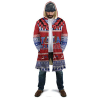 Personalised Toa Samoa Rugby Christmas Cloak Ula Fala Samoan Pattern Red LT14 - Polynesian Pride