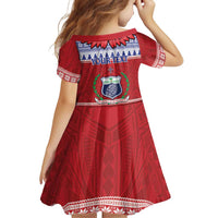 Personalised Toa Samoa Rugby Christmas Family Matching Long Sleeve Bodycon Dress and Hawaiian Shirt Ula Fala Samoan Pattern Red - Polynesian Pride
