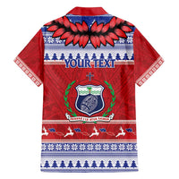 Personalised Toa Samoa Rugby Christmas Family Matching Summer Maxi Dress and Hawaiian Shirt Ula Fala Samoan Pattern Red - Polynesian Pride