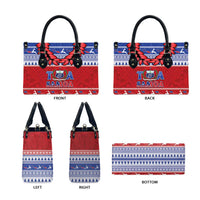 Toa Samoa Rugby Christmas Leather Bag Ula Fala Samoan Pattern Red LT14 - Polynesian Pride