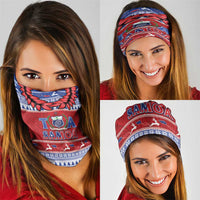 Toa Samoa Rugby Christmas Neck Gaiter Ula Fala Samoan Pattern Red LT14 - Polynesian Pride