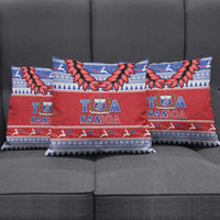 Toa Samoa Rugby Christmas Pillow Cover Ula Fala Samoan Pattern Red LT14 - Polynesian Pride
