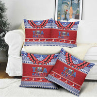 Toa Samoa Rugby Christmas Pillow Cover Ula Fala Samoan Pattern Red LT14 - Polynesian Pride