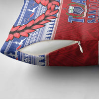 Toa Samoa Rugby Christmas Pillow Cover Ula Fala Samoan Pattern Red LT14 - Polynesian Pride