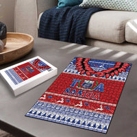Toa Samoa Rugby Christmas Puzzle Ula Fala Samoan Pattern Red LT14 - Polynesian Pride